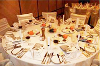 Passover Seder table in a hotel