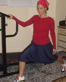 A Jewish woman exercising