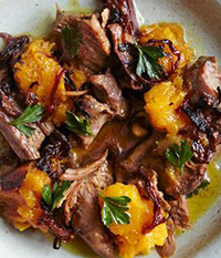 Roasted Lamb & Squash with carmelized onions