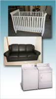Tomchei shabbas sometimes has furniture & appliance to give away or to sell at a reduced price