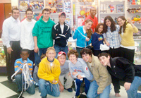 A group of teens from Beth Jacob Columbus at a shul activity